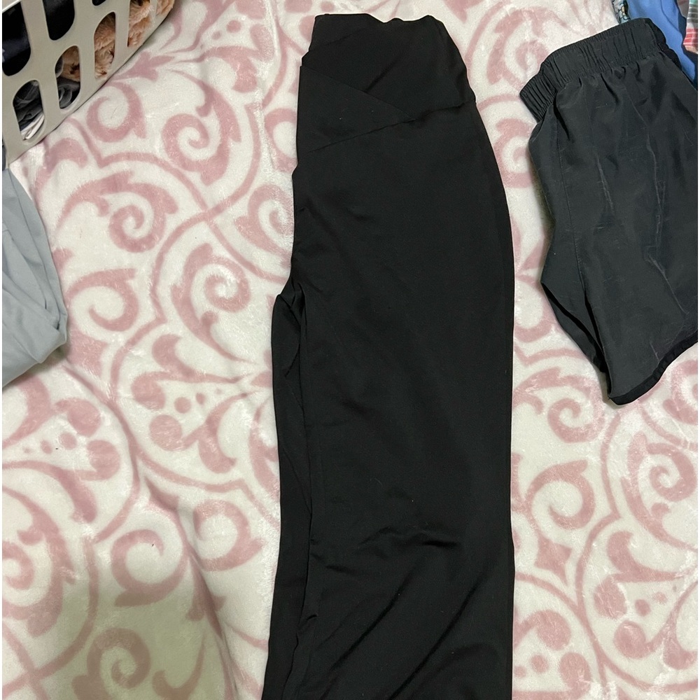 Two different pairs of flare leggings